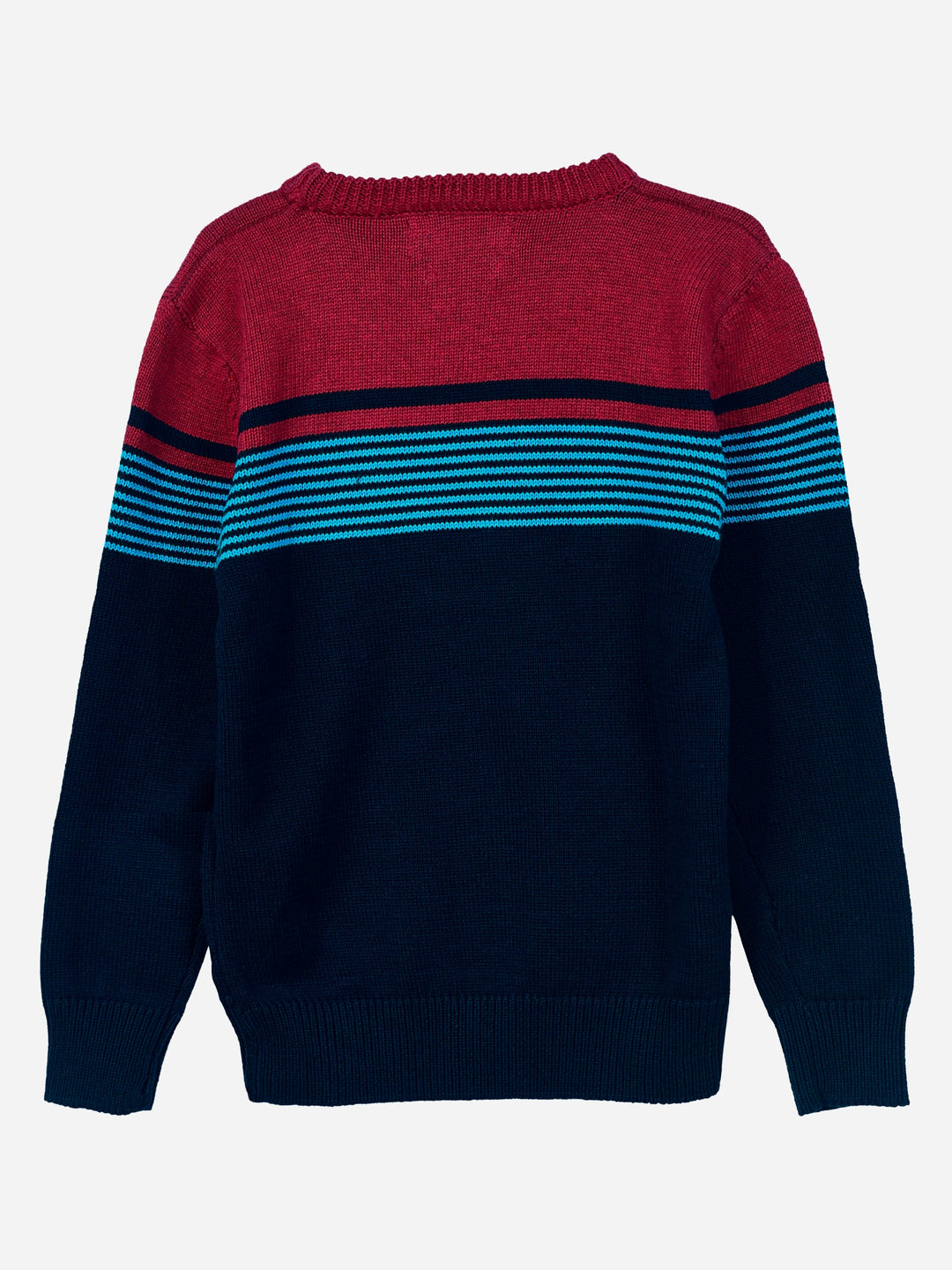 Navy Blue & Red Striped Casual Jumper Brumano Pakistan