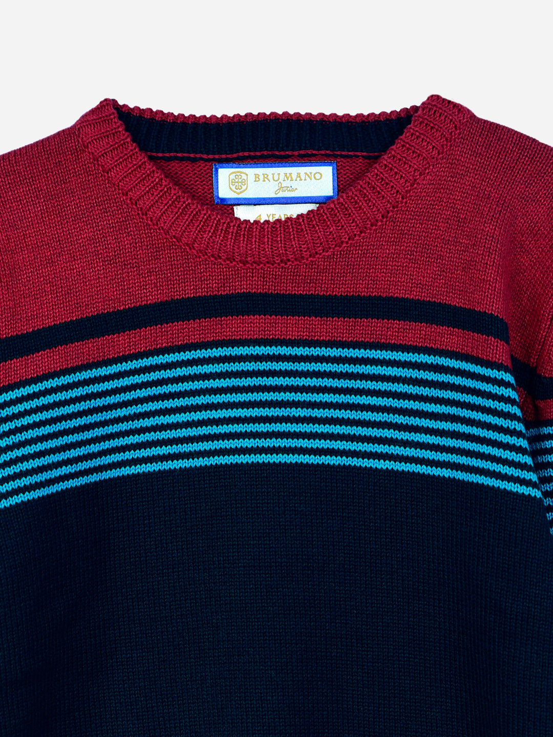 Navy Blue & Red Striped Casual Jumper Brumano Pakistan