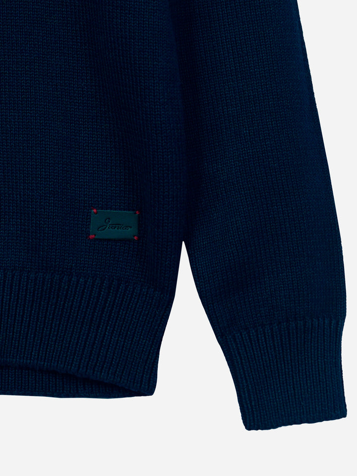 Navy Blue & Red Striped Casual Jumper Brumano Pakistan
