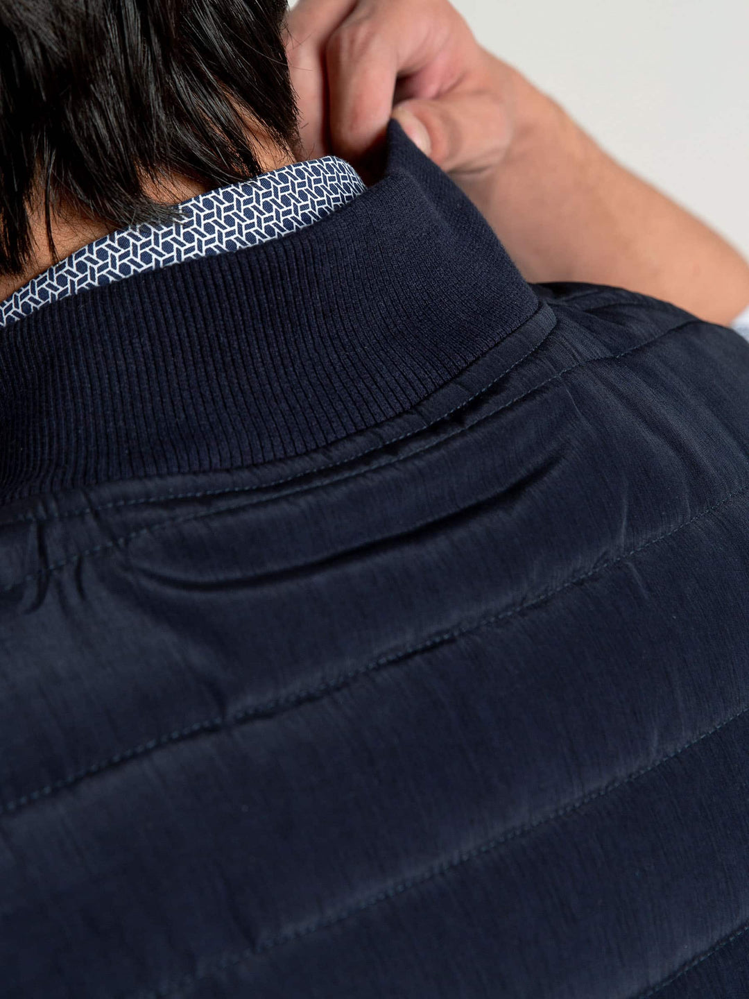 Navy Blue Ribbed Sleeveless Jacket Brumano Pakistan