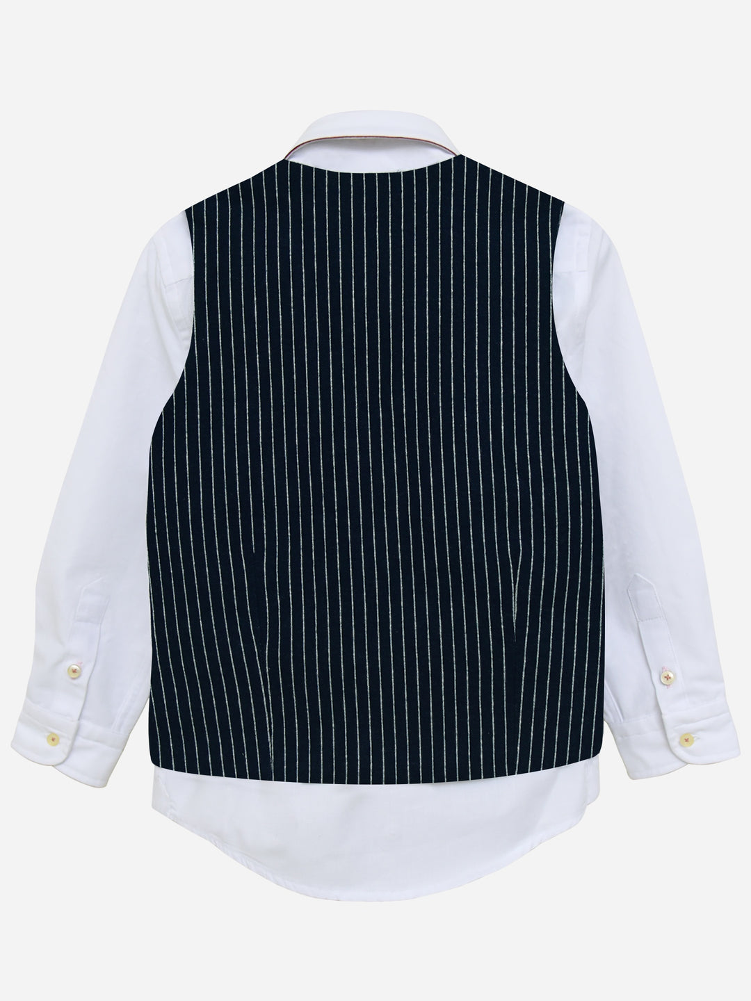 Navy Blue Striped Suit Waistcoat Brumano Pakistan