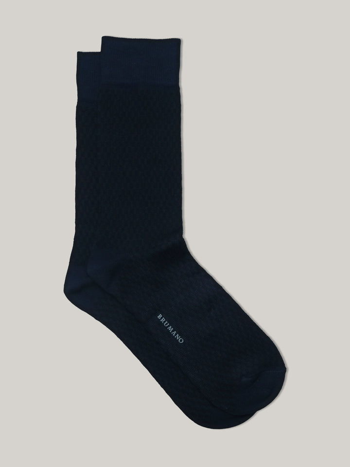 Navy Blue Textured Mercerized Socks Brumano Pakistan