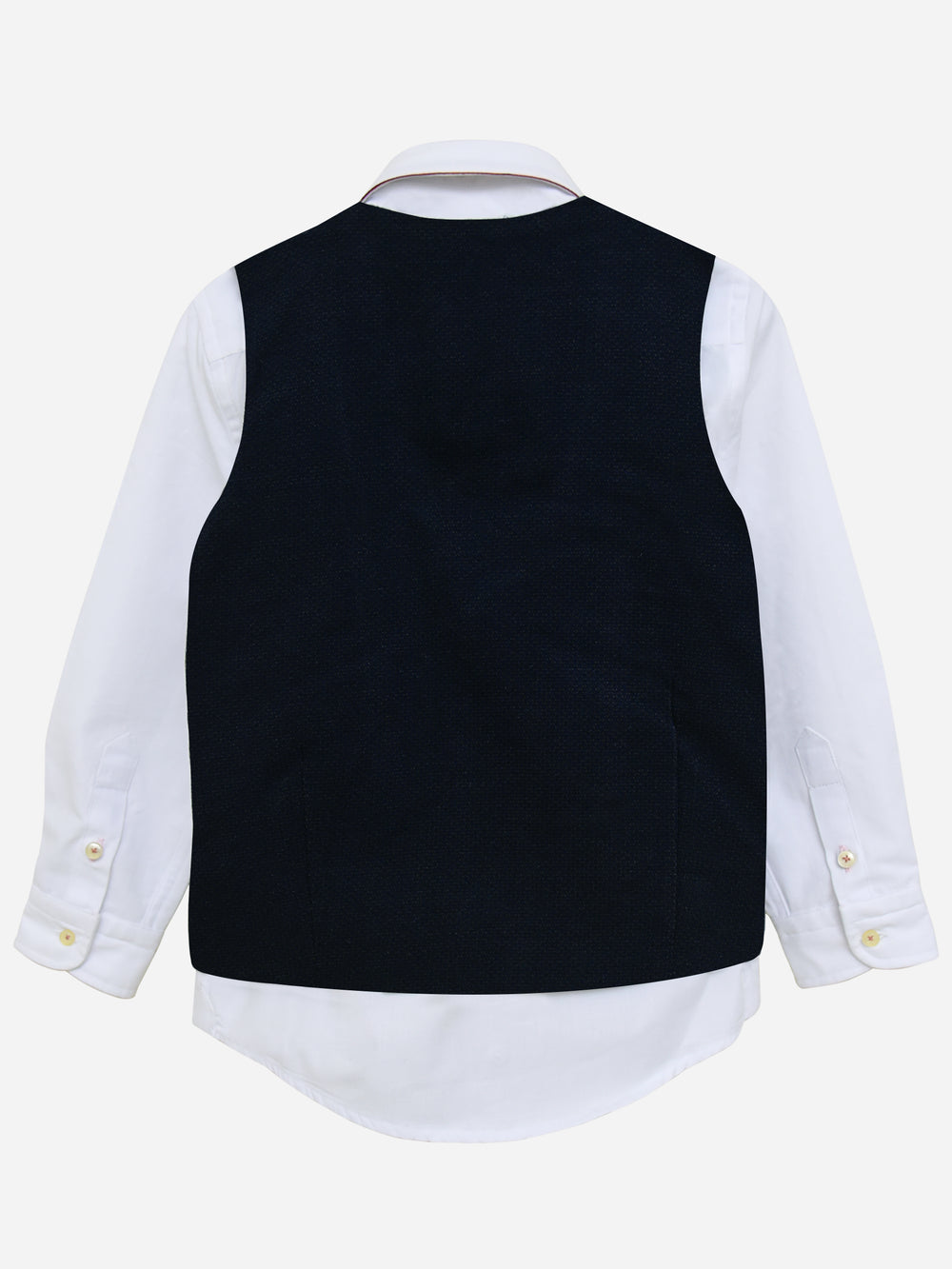 Navy Blue Textured Suit Waistcoat