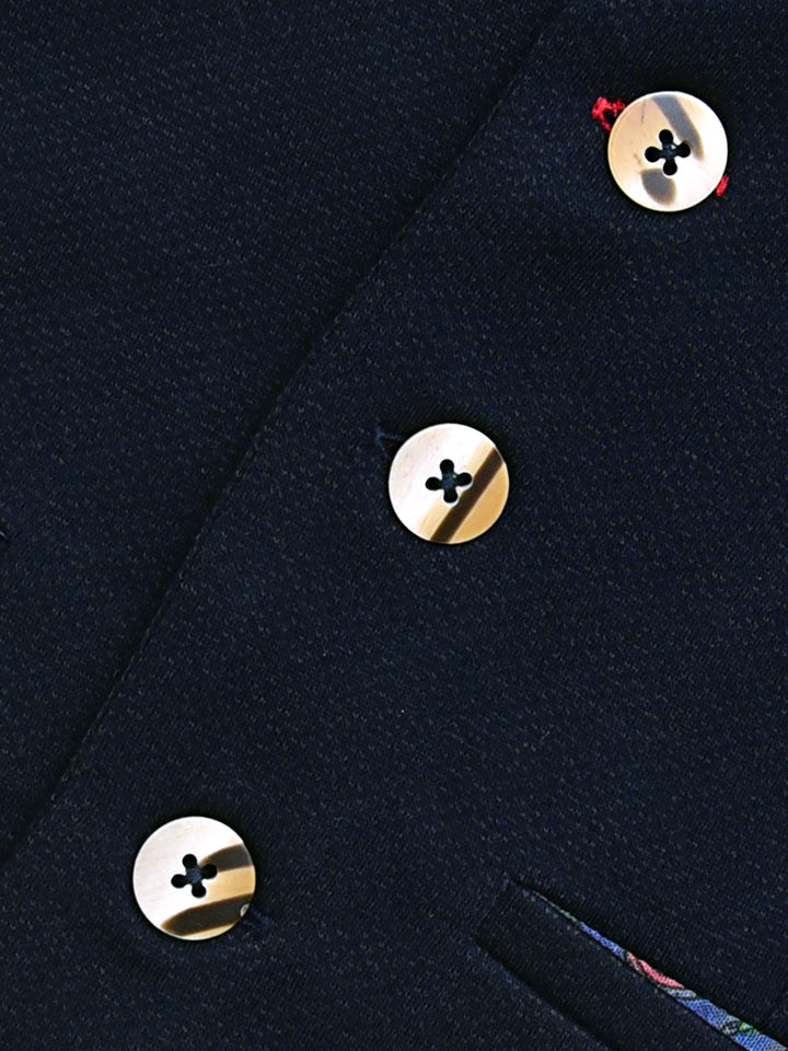 Navy Blue Textured Suit Waistcoat Brumano Pakistan