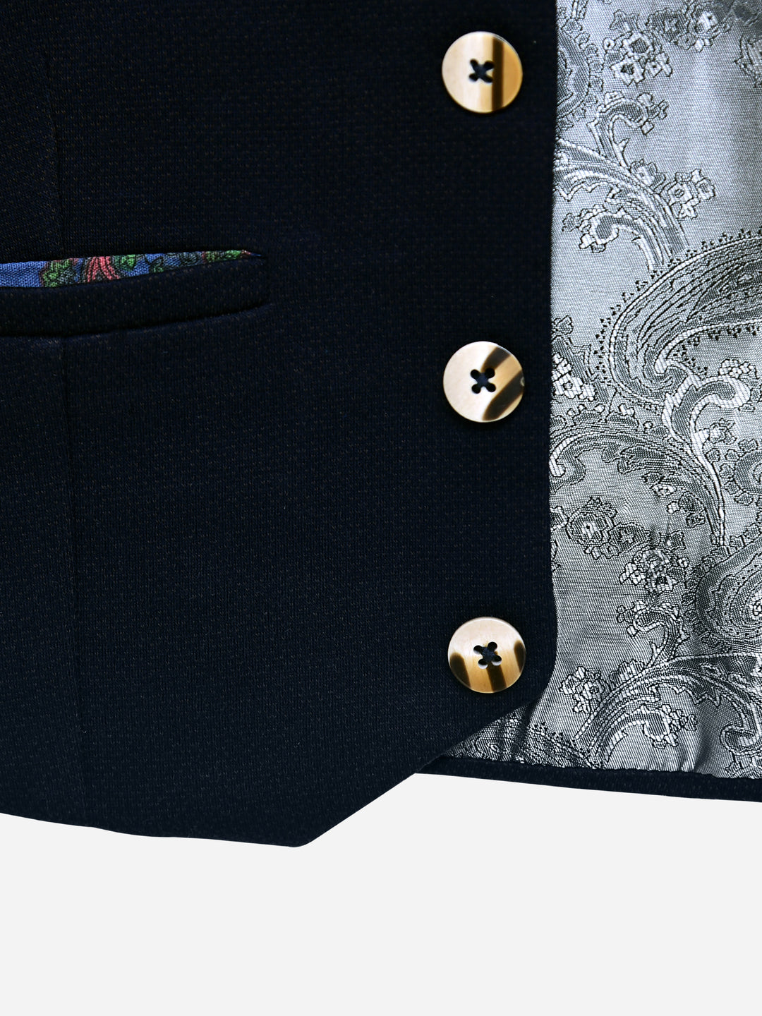 Navy Blue Textured Suit Waistcoat Brumano Pakistan