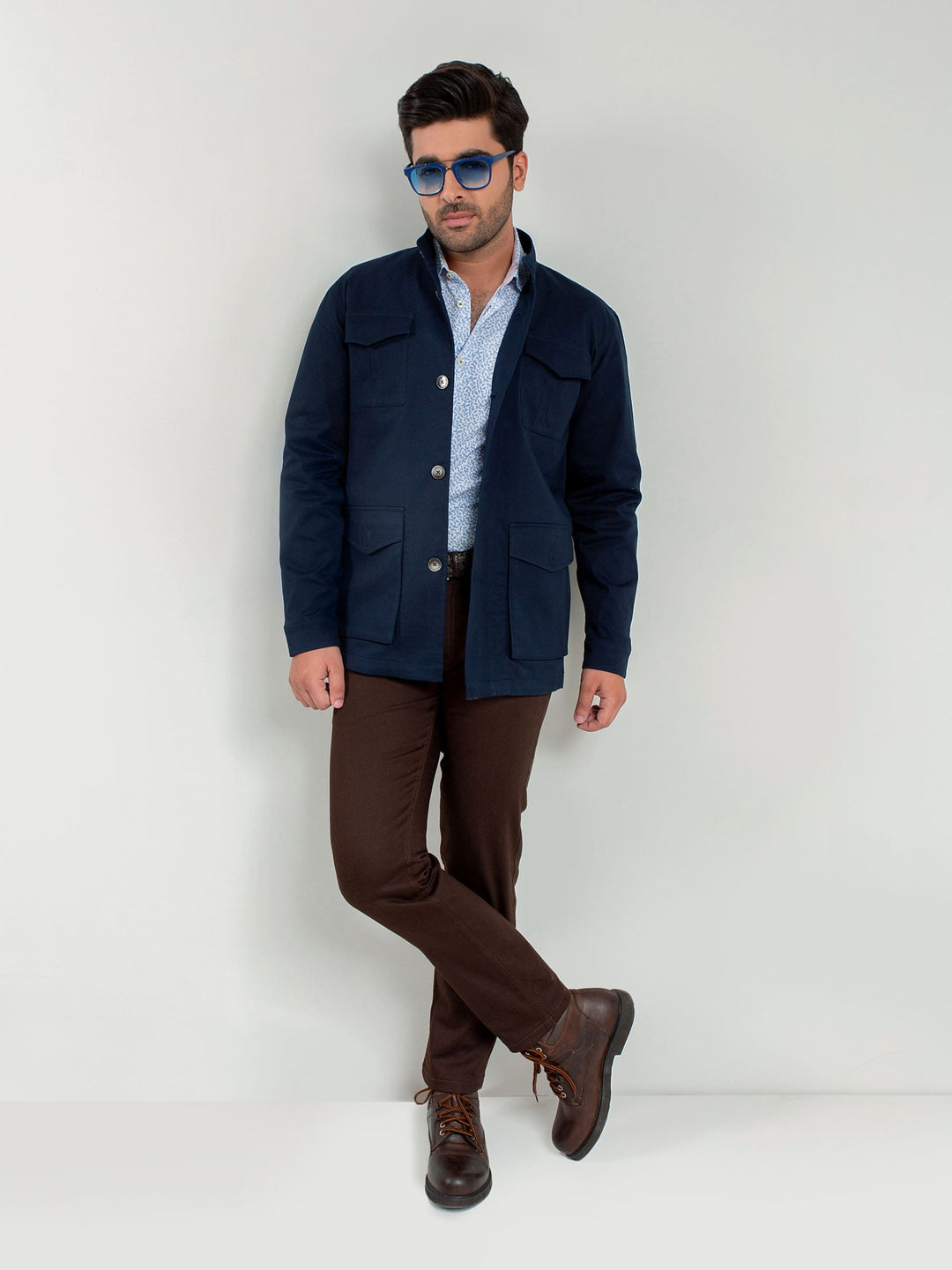 Navy Blue Trench Jacket Brumano Pakistan
