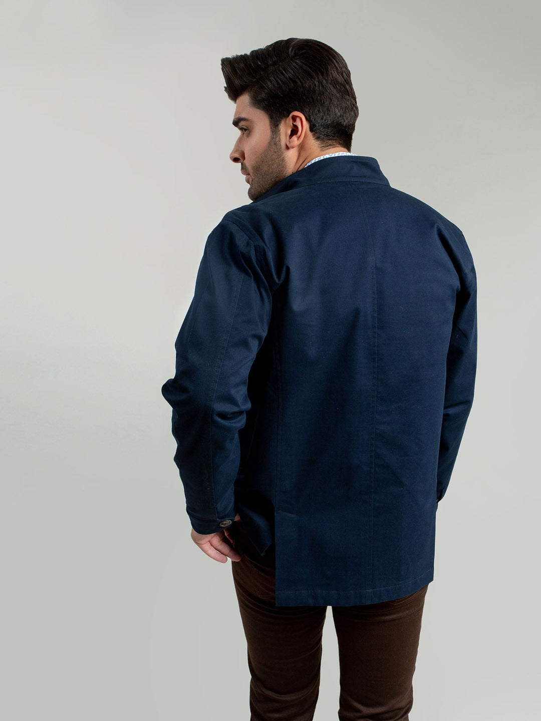 Navy Blue Trench Jacket Brumano Pakistan