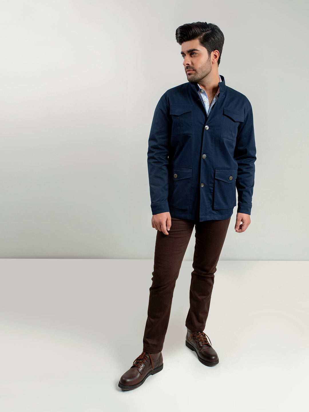 Navy Blue Trench Jacket Brumano Pakistan