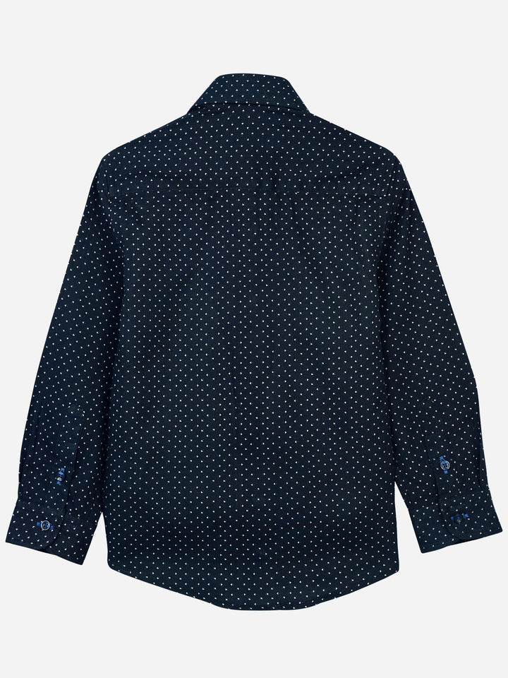 Navy Blue Triangle Pattern Casual Shirt Brumano Pakistan