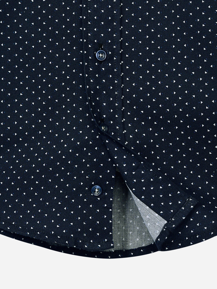 Navy Blue Triangle Pattern Casual Shirt Brumano Pakistan
