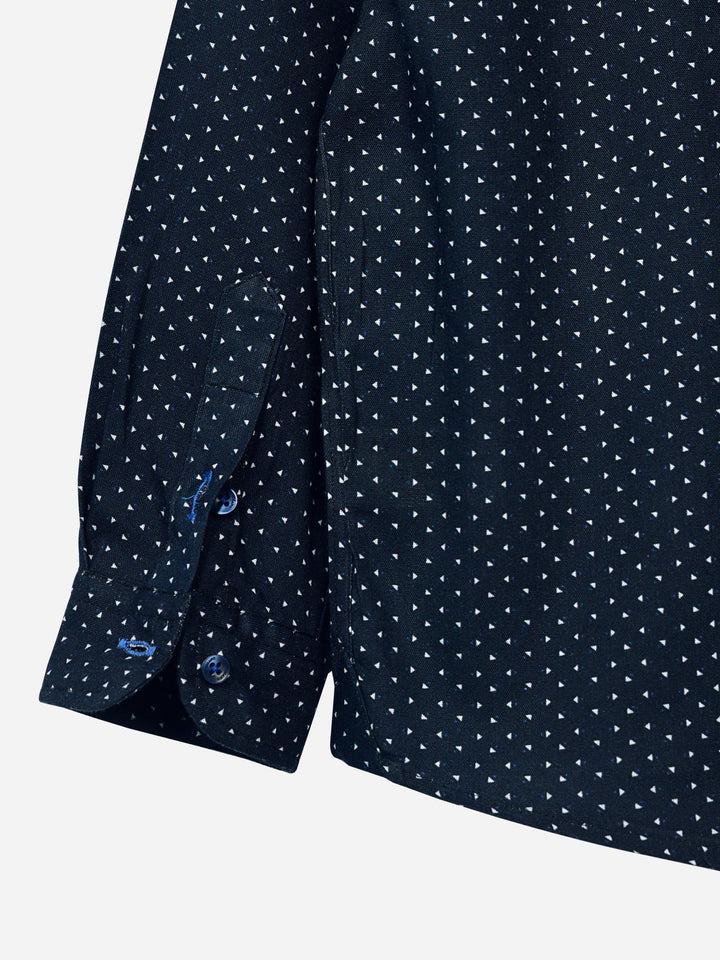 Navy Blue Triangle Pattern Casual Shirt Brumano Pakistan