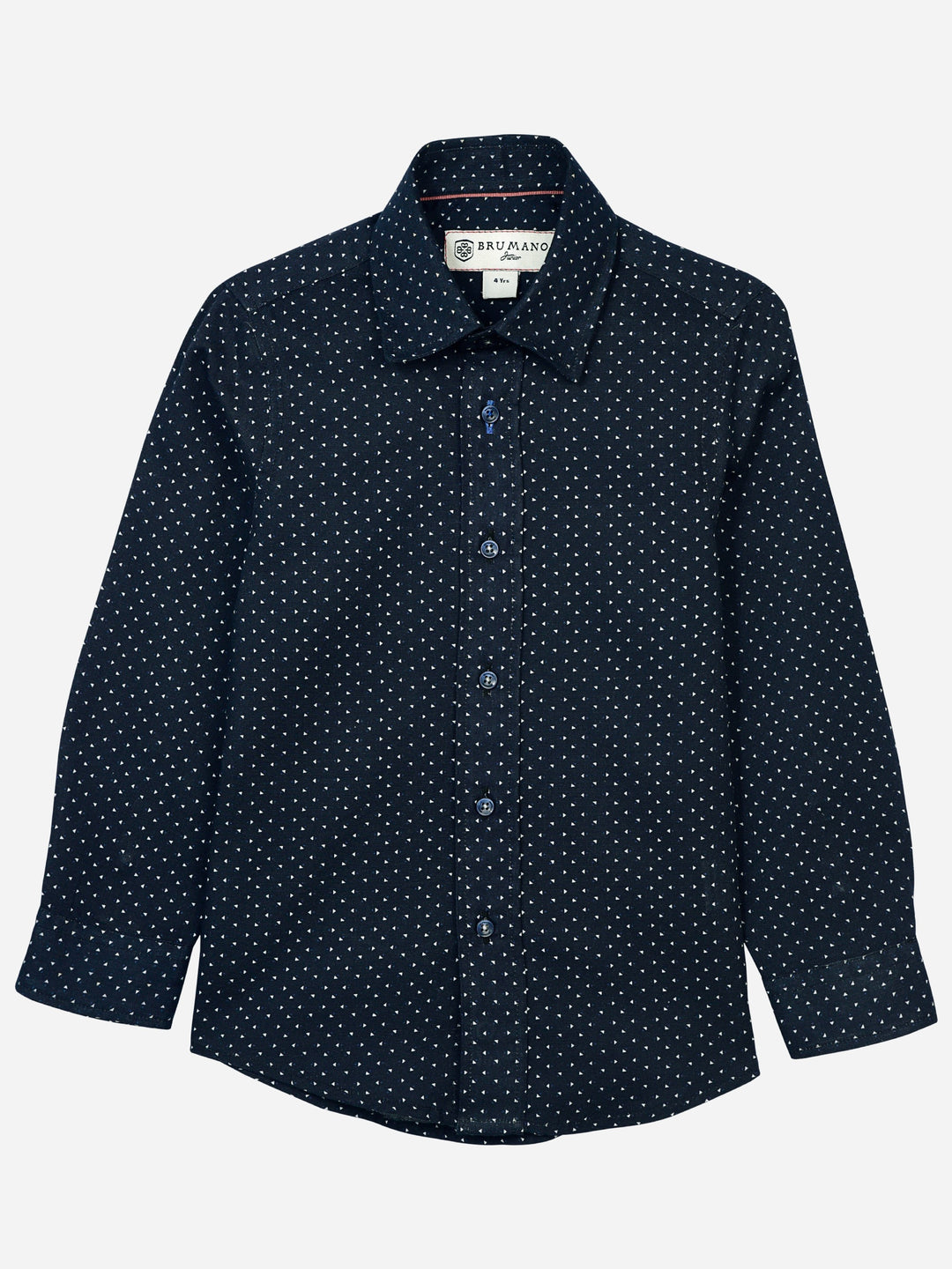 Navy Blue Triangle Pattern Casual Shirt Brumano Pakistan