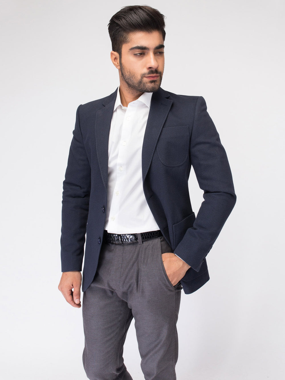 Navy Blue Twill Blazer