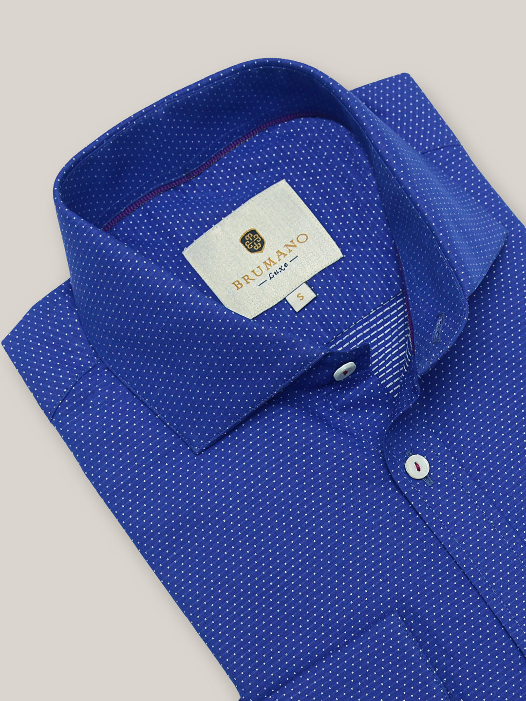 Navy Blue & White Dobby Fabric Shirt Brumano Pakistan
