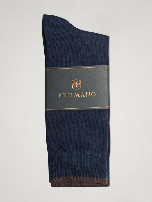Navy & Brown Cotton Socks