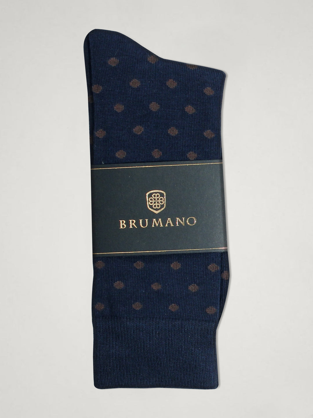 Navy & Brown Polka Dot Cotton Socks Brumano Pakistan