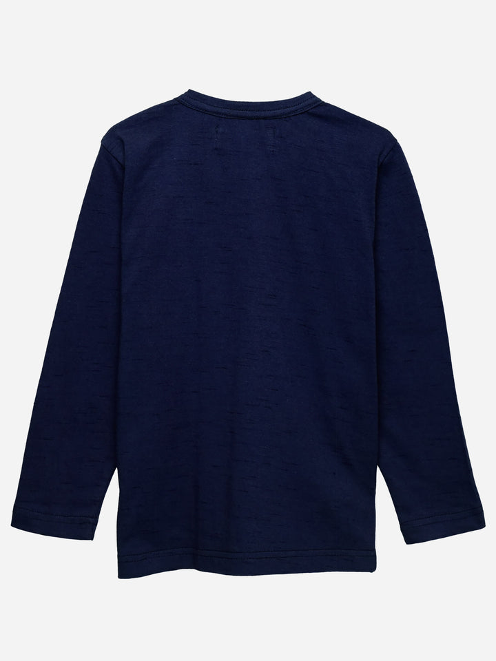 Navy Full Sleeve T-Shirt With Contrasting Pocket Brumano Pakistan