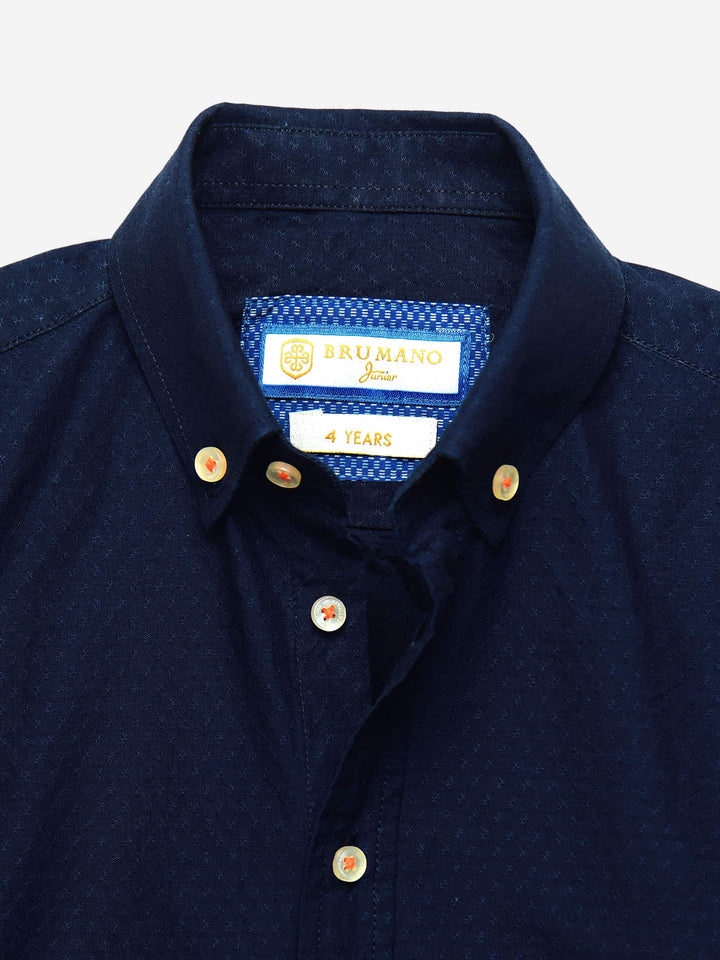 Navy Indigo Dyed Structured Casual Shirt Brumano Pakistan
