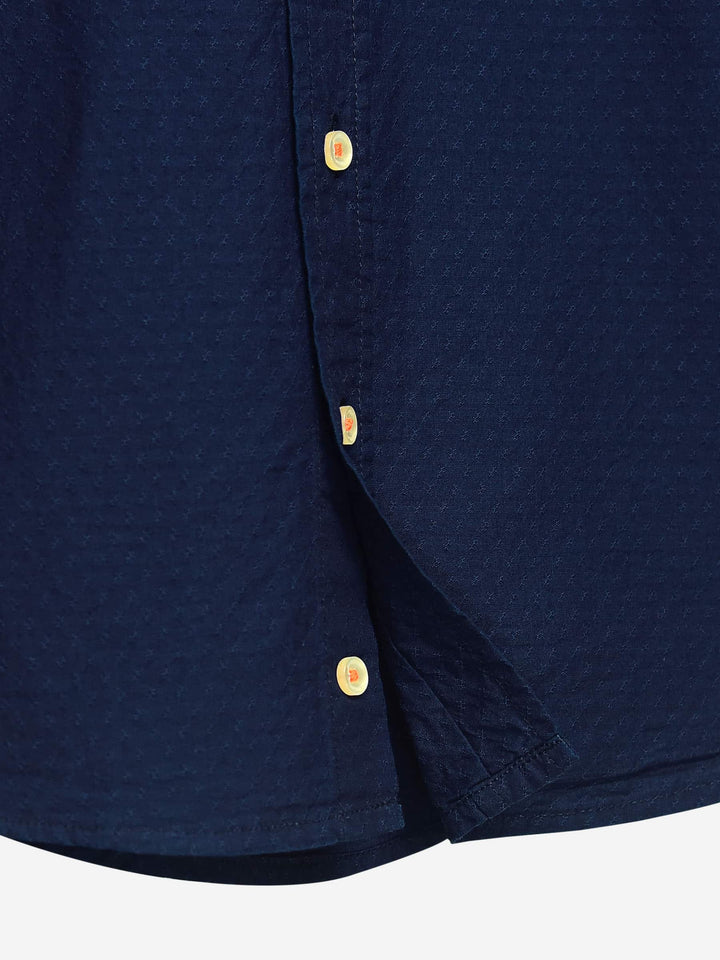 Navy Indigo Dyed Structured Casual Shirt Brumano Pakistan