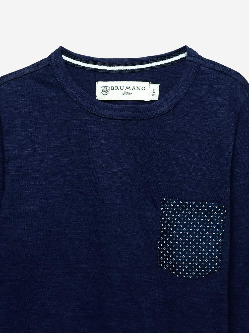 Navy Inject Full Sleeve T-Shirt With Contrasting Pocket