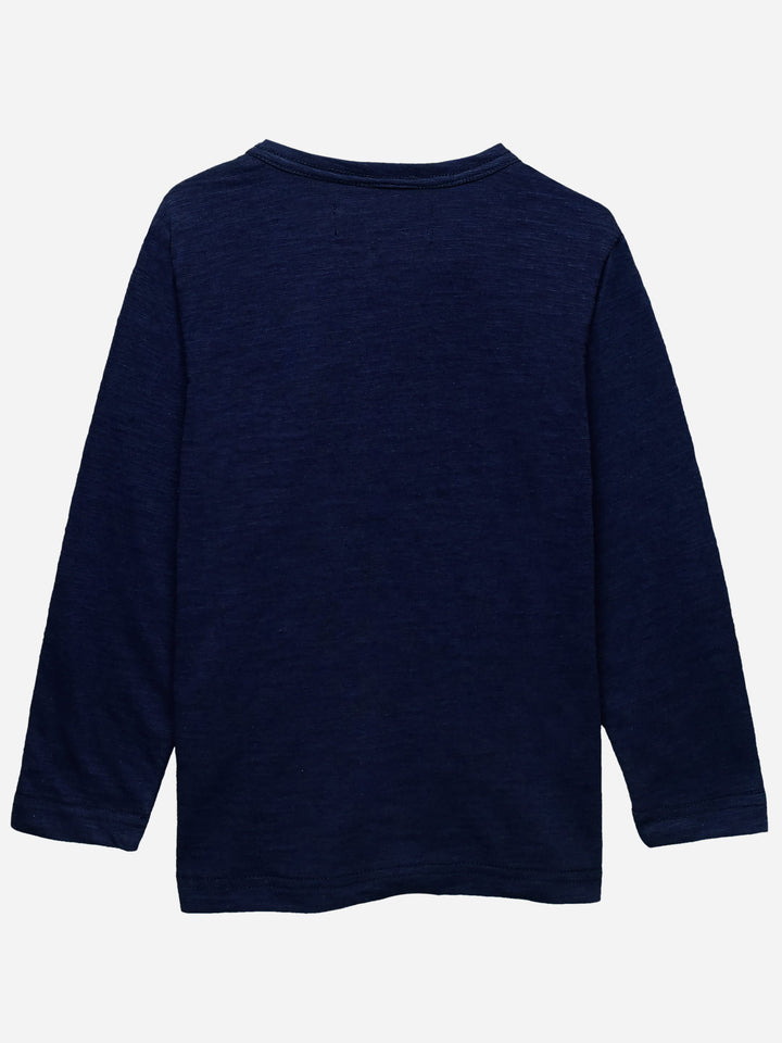 Navy Inject Full Sleeve T-Shirt With Contrasting Pocket Brumano Pakistan