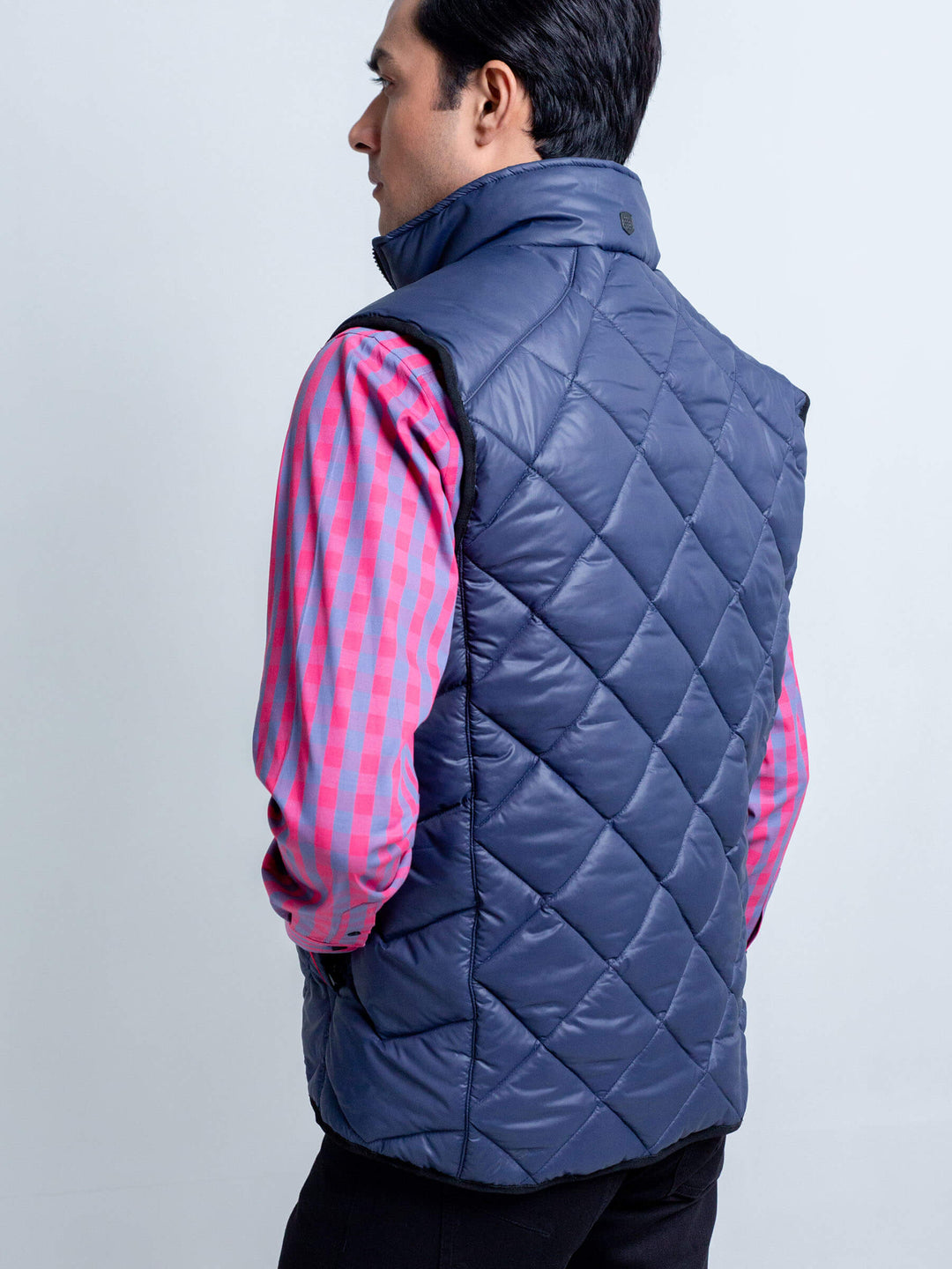 Navy Quilted Sleeveless Gilet Brumano Pakistan