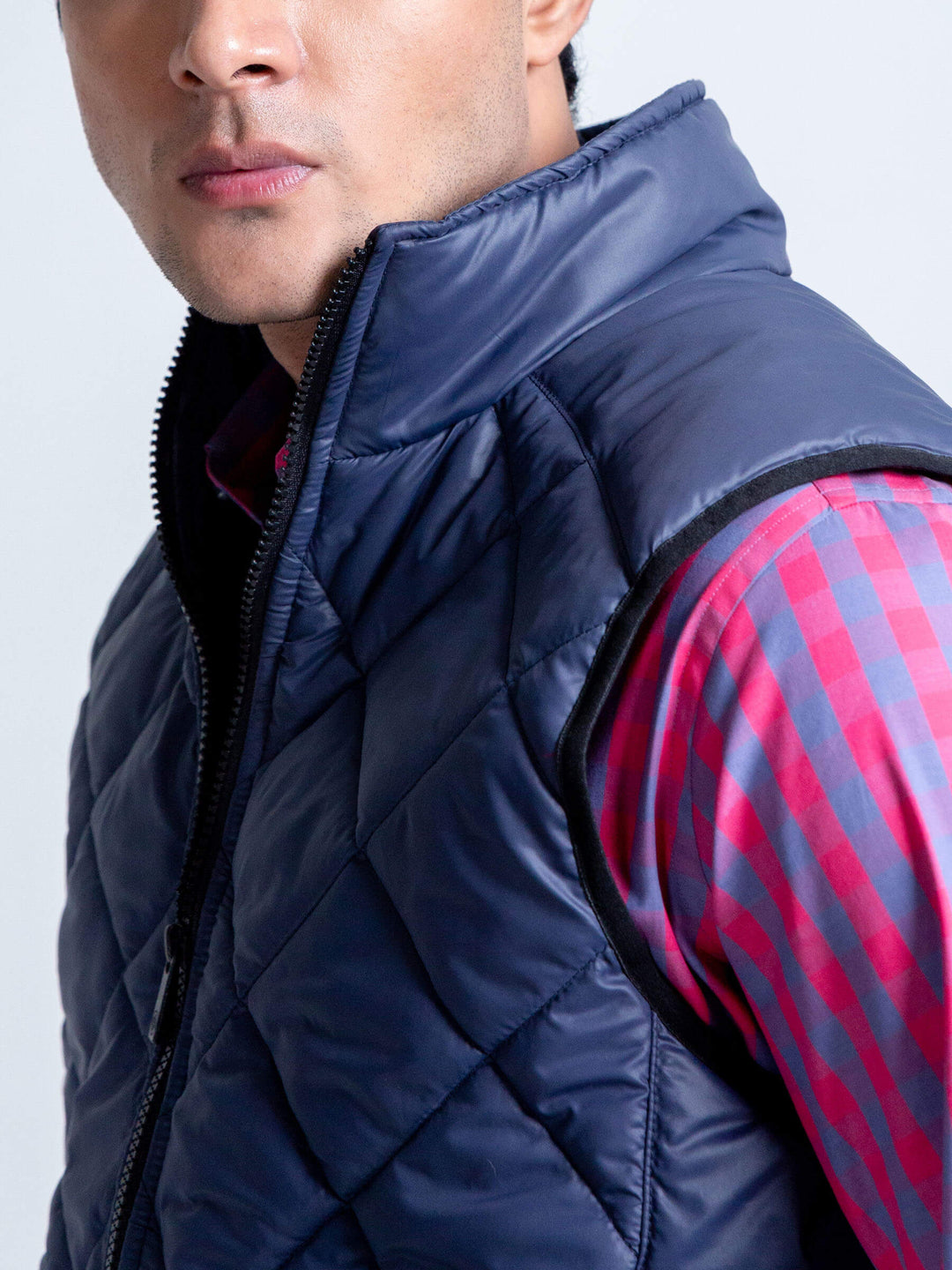 Navy Quilted Sleeveless Gilet Brumano Pakistan