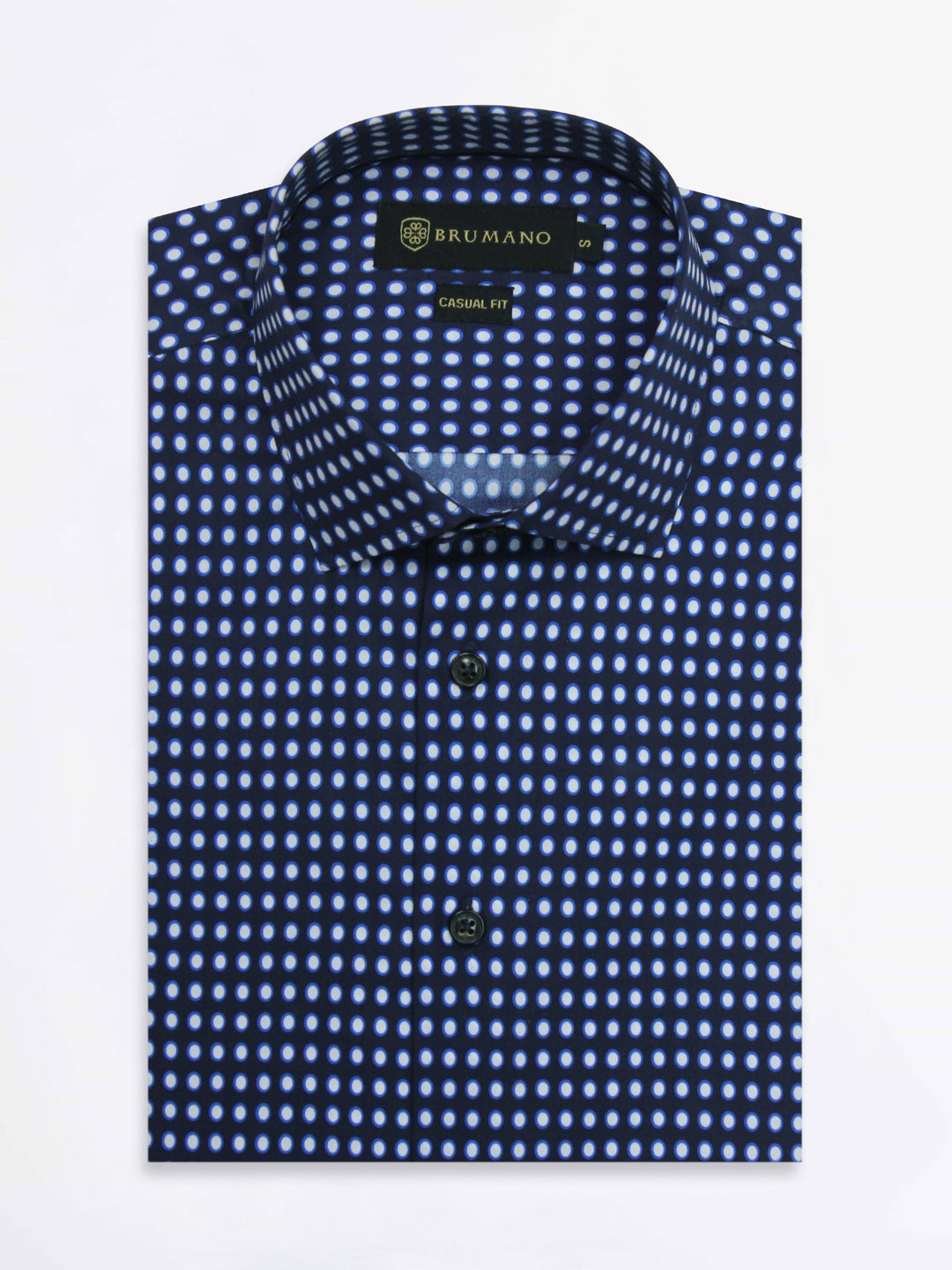 Navy & White Polka Dot Shirt Brumano Pakistan