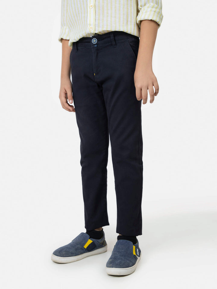 Navy Blue Casual Chino With Back Detailing Brumano Pakistan