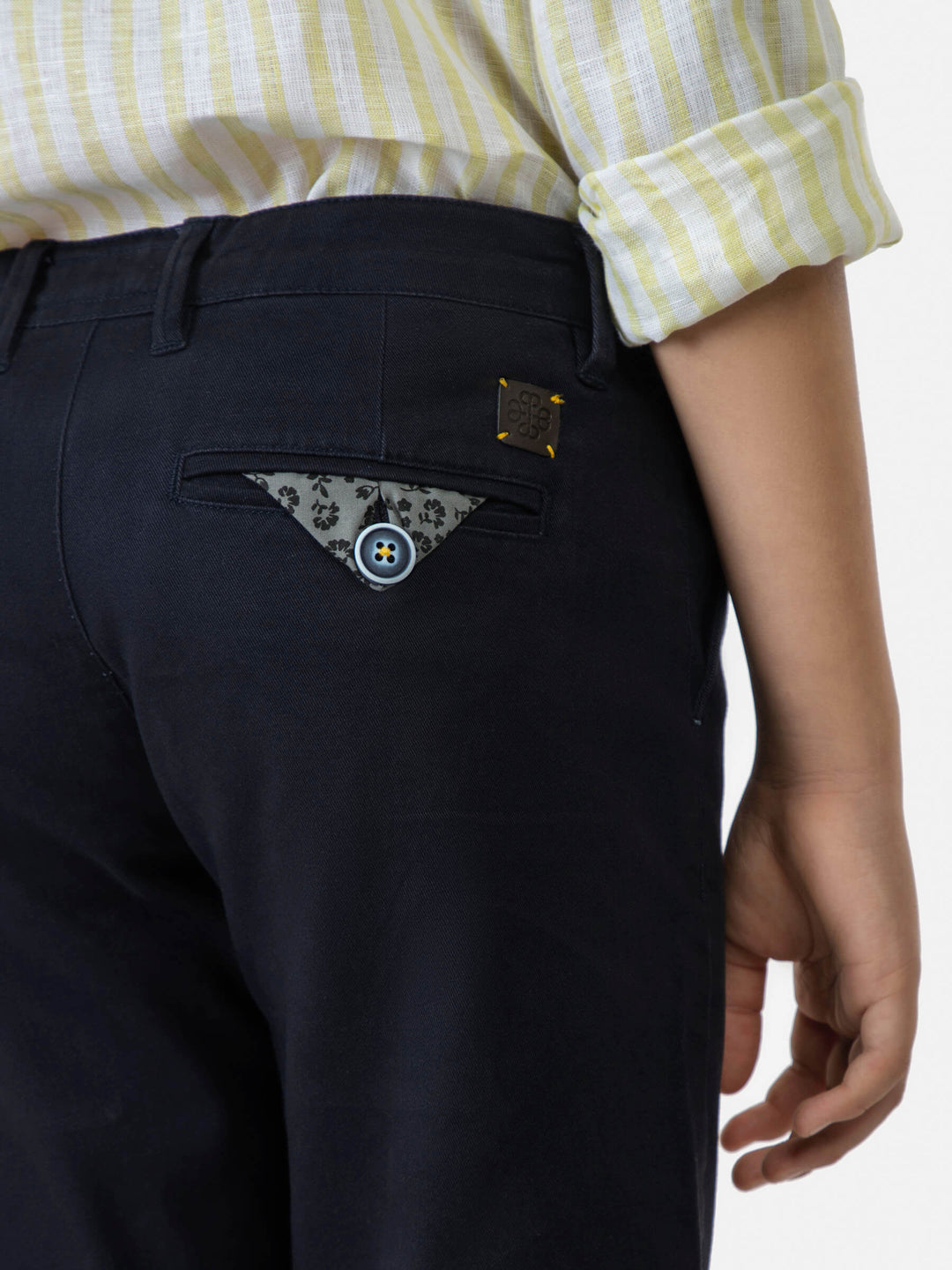 Navy Blue Casual Chino With Back Detailing Brumano Pakistan