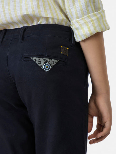 Navy Blue Casual Chino With Back Detailing Brumano Pakistan