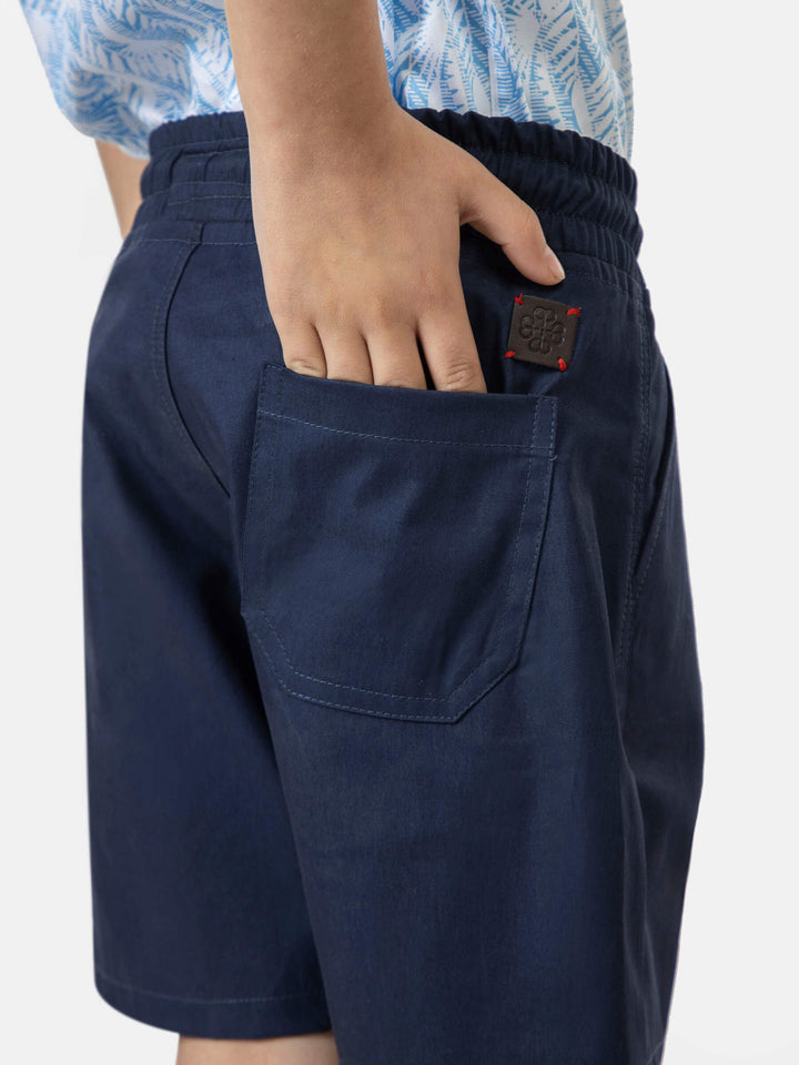 Navy Blue Cotton Casual Shorts Brumano Pakistan