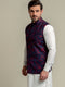 Navy Blue Embroidered Sartoria Waistcoat Brumano Pakistan