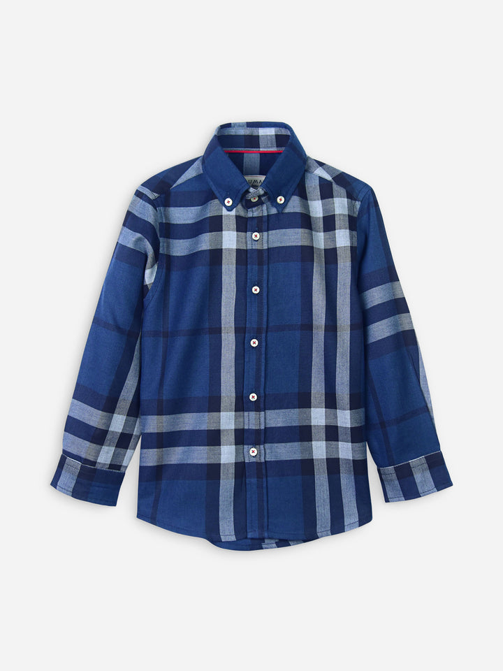 Navy Blue Large Checkered Shirt Brumano Pakistan