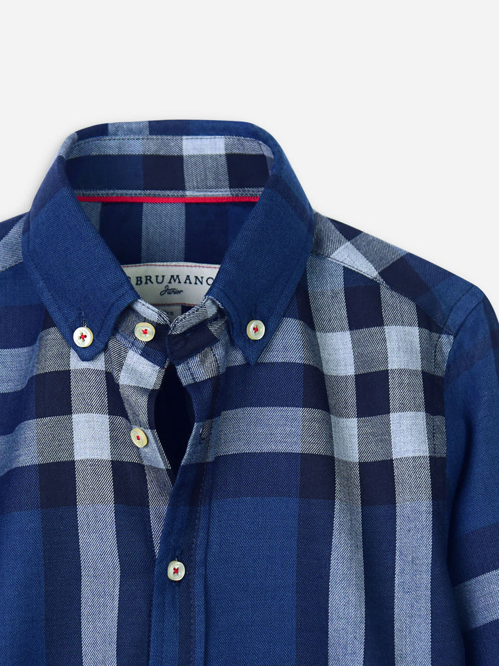 Navy Blue Large Checkered Shirt Brumano Pakistan