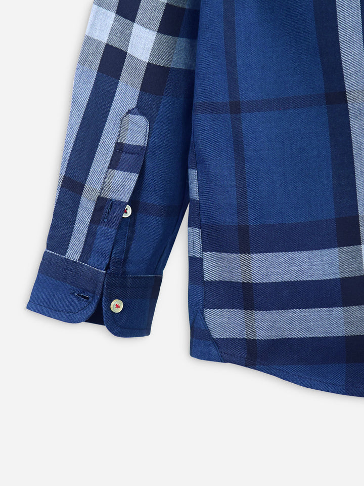 Navy Blue Large Checkered Shirt Brumano Pakistan