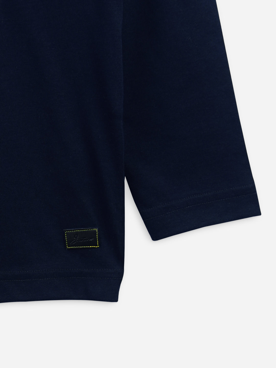 Navy Blue Long Sleeve Casual T-Shirt With Printed Pocket Brumano Pakistan