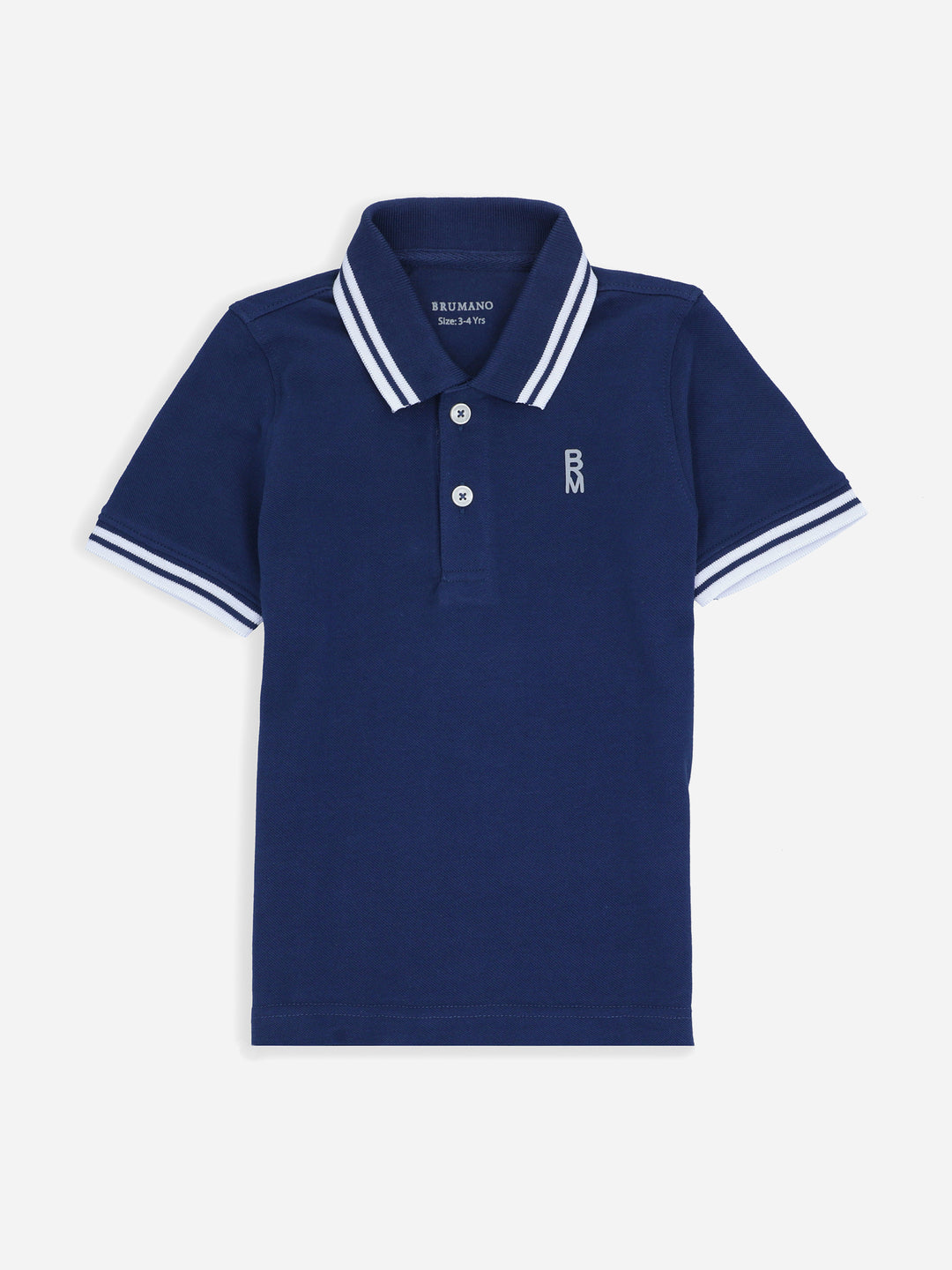 Blue Pique Casual Tipped polo