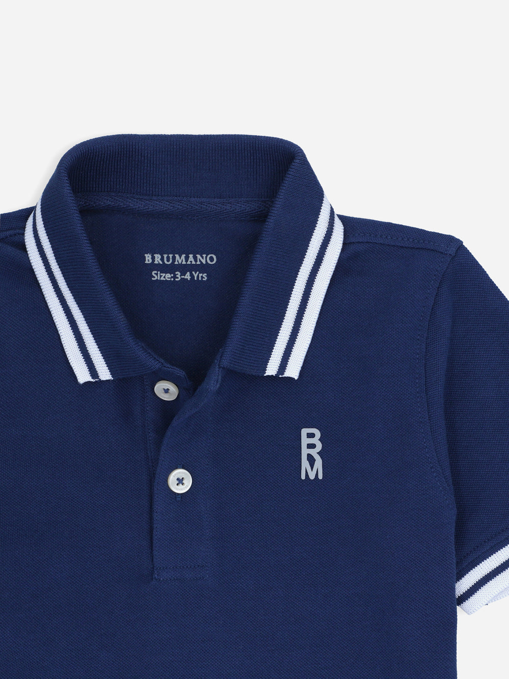 Blue Pique Casual Tipped polo
