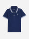Navy Blue Pique Casual Tipped polo Brumano Pakistan