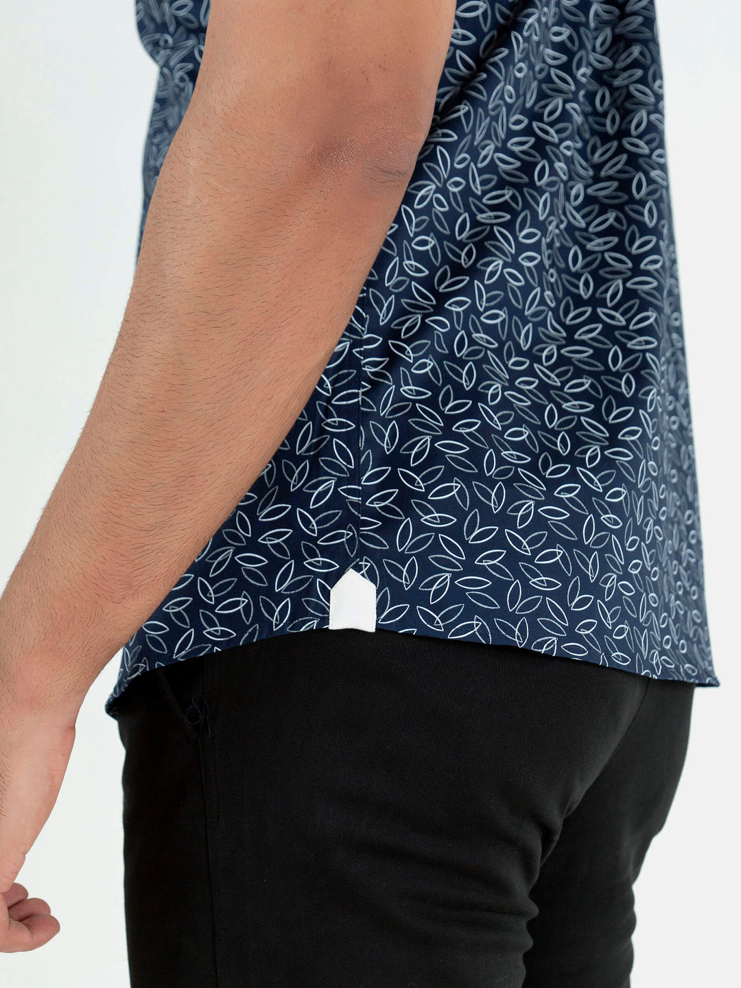 Navy Blue Printed Half Sleeve Shirt Brumano Pakistan