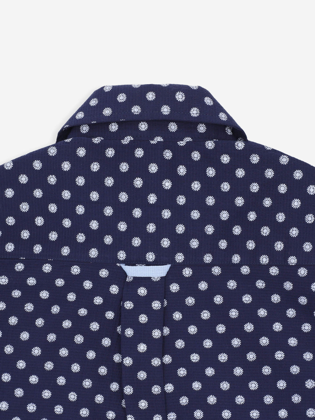 Navy Blue Printed Seersucked Short Sleeve Casual Shirt Brumano Pakistan