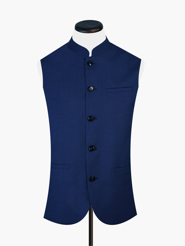 Navy Blue Rounded Formal Waistcoat Brumano Pakistan