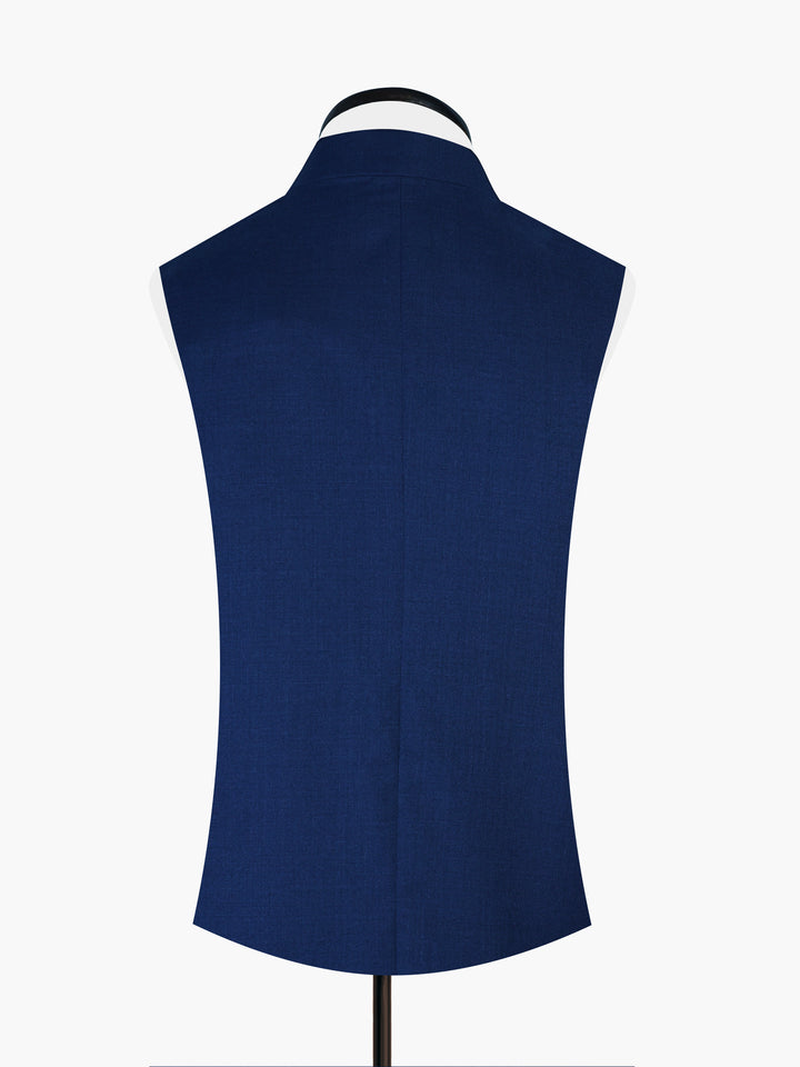 Navy Blue Rounded Formal Waistcoat Brumano Pakistan