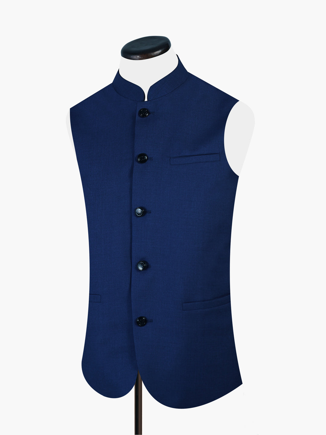 Navy Blue Rounded Formal Waistcoat Brumano Pakistan