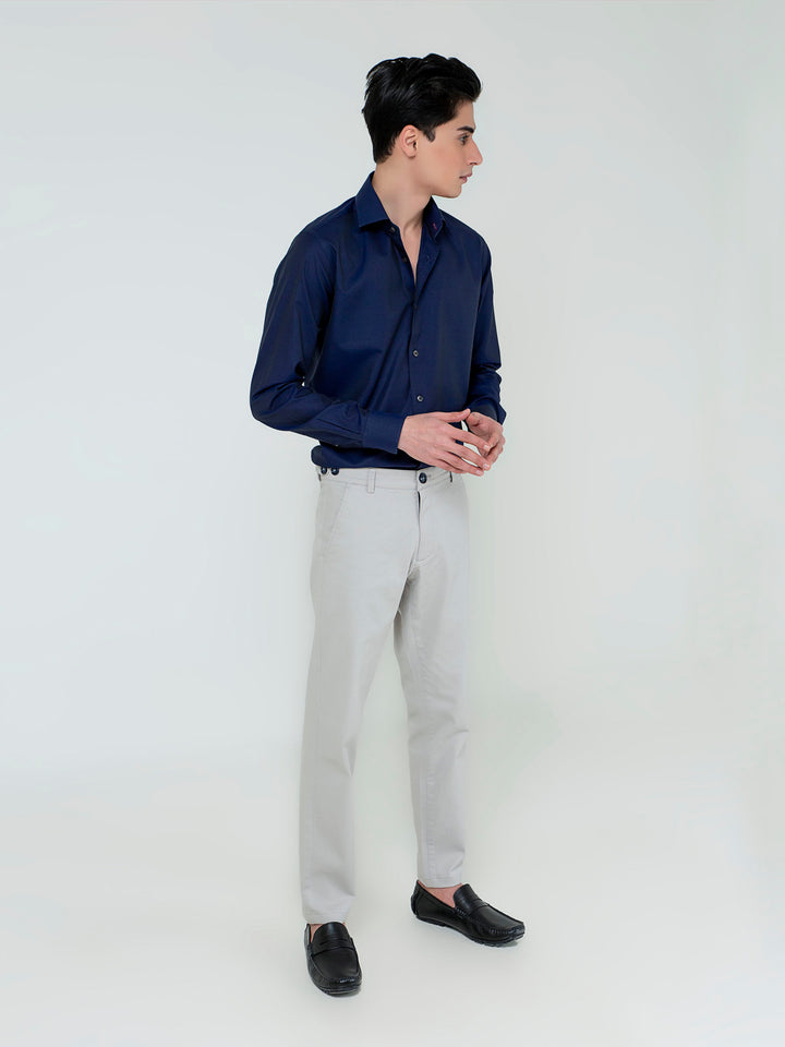 Navy Blue Self Striped Formal Shirt Brumano Pakistan