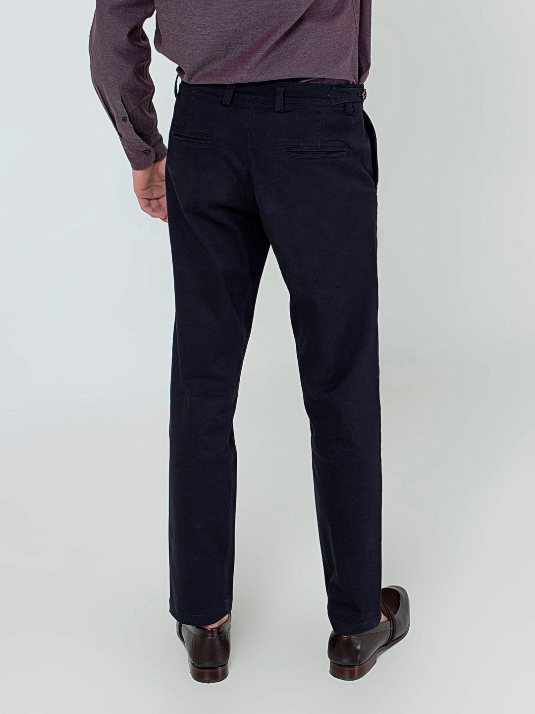Navy Blue Slimfit Chino With Gurkha Style Buttons Brumano Pakistan