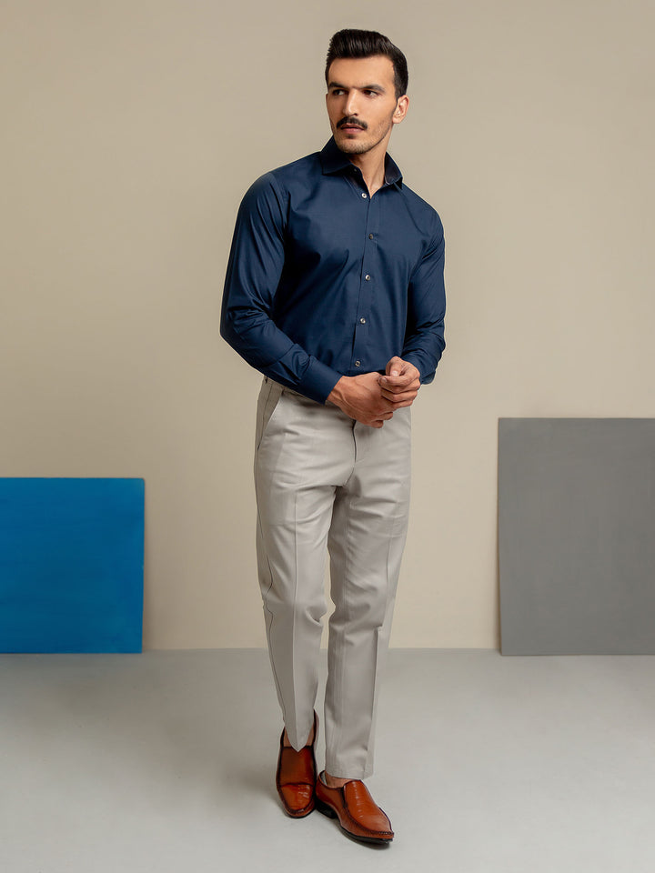 Navy Blue Super Fine Formal Shirt Brumano Pakistan