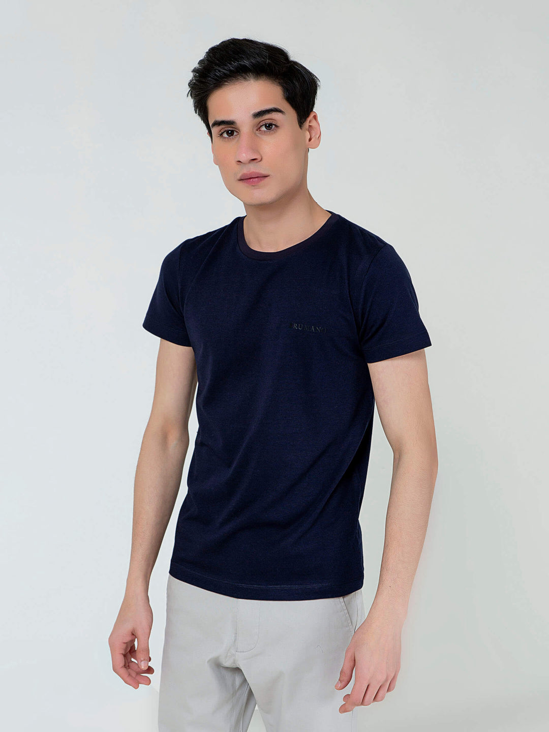 Navy Blue Super Soft Crew Neck T-Shirt Brumano Pakistan