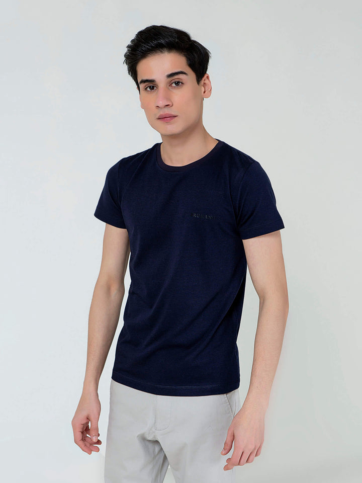 Navy Blue Super Soft Crew Neck T-Shirt Brumano Pakistan